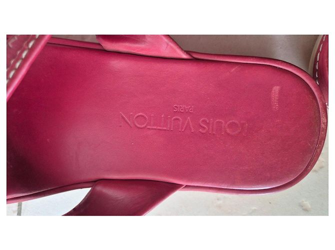 Sandali piatti Louis Vuitton in pelle rossa Rosso - vista 5