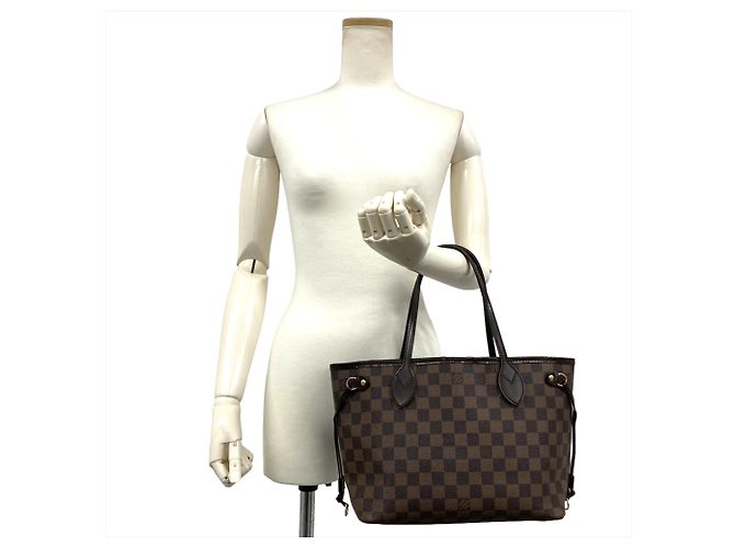 Borsa Tote Louis Vuitton Neverfull PM - Damier Ebene Marrone Fuschia - vista 12