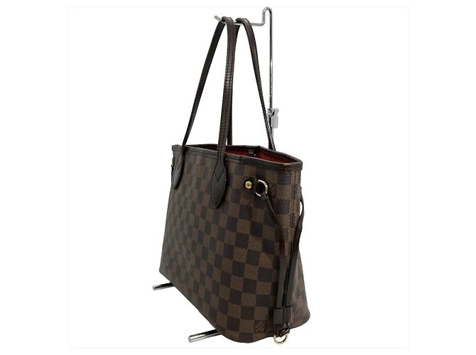 Borsa Tote Louis Vuitton Neverfull PM - Damier Ebene Marrone Fuschia - vista 3