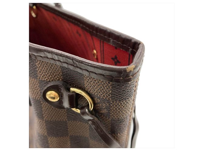 Borsa Tote Louis Vuitton Neverfull PM - Damier Ebene Marrone Fuschia - vista 5