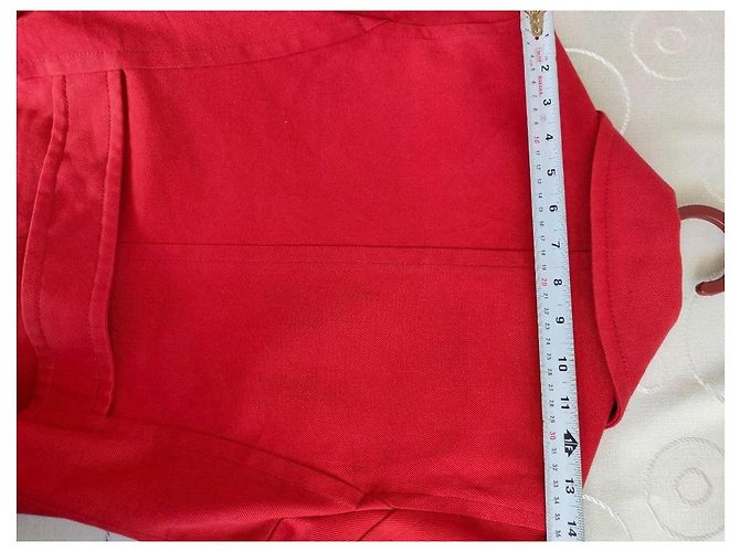 Burberry Blue Label Chaqueta Cruzada de Algodón Rojo Roja - vista 6