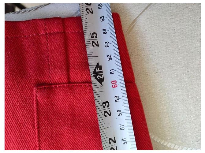 Burberry Blue Label Chaqueta Cruzada de Algodón Rojo Roja - vista 8