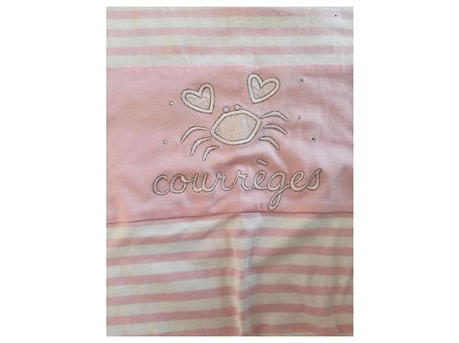 Courreges T-shirt a righe Courrèges rosa e bianca Bianco - vista 3