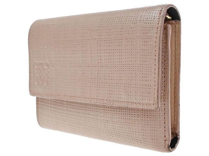 Loewe Anagram Trifold Flap Leather Compact Rosa - vista 3