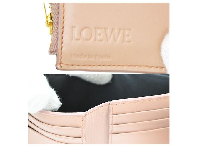 Loewe Anagram Trifold Flap Leather Compact Rosa - vista 6