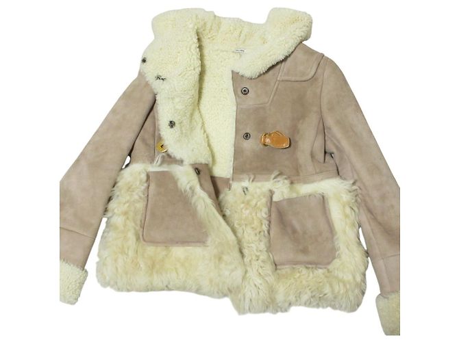 Chaqueta con capucha de shearling Miu Miu Beige - vista 5