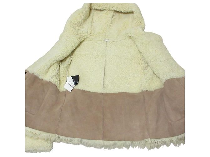 Chaqueta con capucha de shearling Miu Miu Beige - vista 6