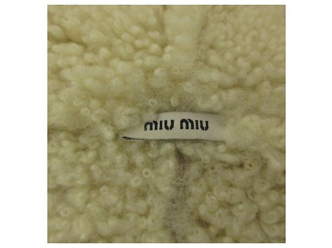 Chaqueta con capucha de shearling Miu Miu Beige - vista 7
