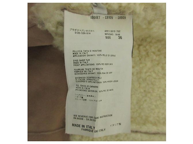 Chaqueta con capucha de shearling Miu Miu Beige - vista 8