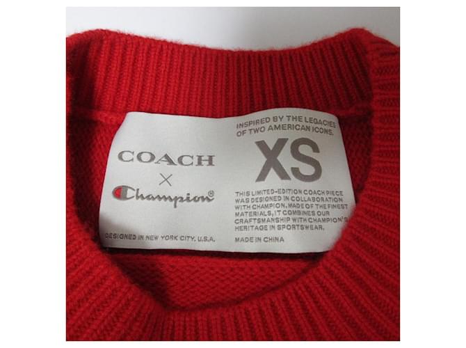 Strickpullover Coach Champion Kollaboration Rot - Ansicht 7