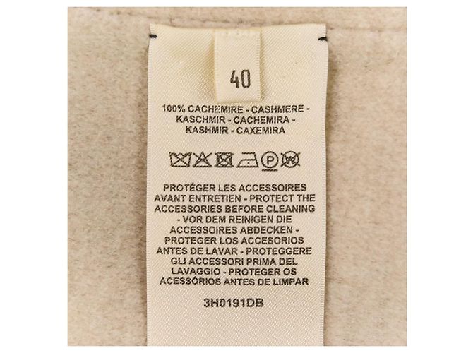 Chaleco largo de cachemira Hermès 3H0191DB Beige - vista 10