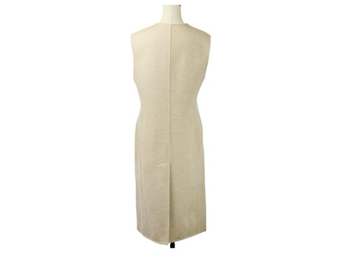 Chaleco largo de cachemira Hermès 3H0191DB Beige - vista 4