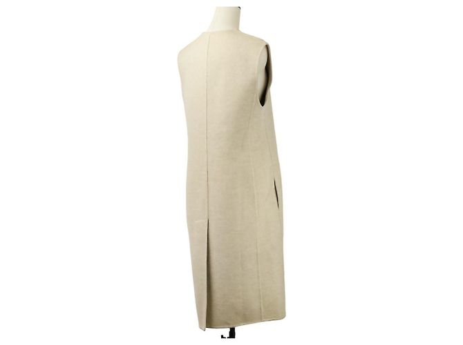 Chaleco largo de cachemira Hermès 3H0191DB Beige - vista 5