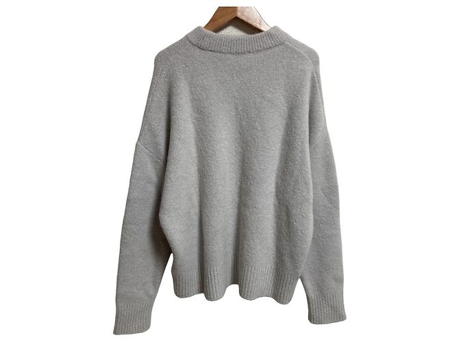 ami alexandre mattiussi OFF WHITE ADC SWEATER Alpaka Strickpullover Braun - Ansicht 2
