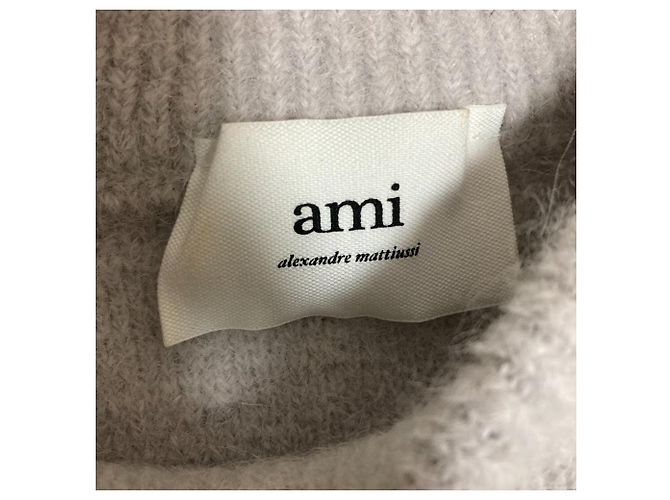 ami alexandre mattiussi OFF WHITE ADC SWEATER Alpaka Strickpullover Braun - Ansicht 6