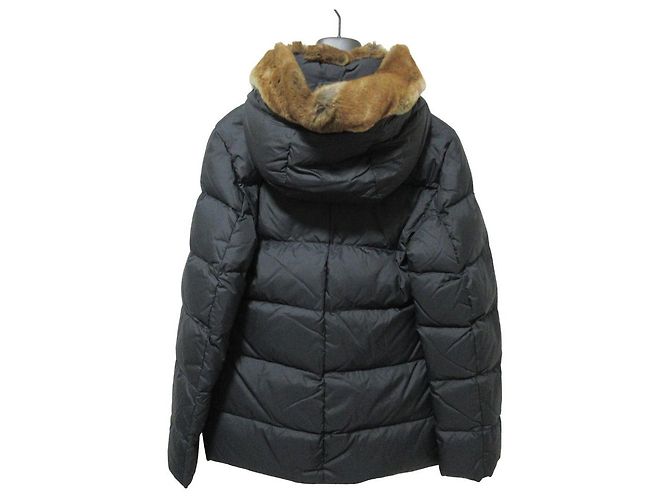 Fendi Fur Trim Down Jacket Black - view 2