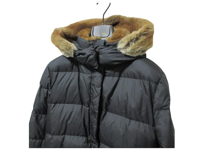 Fendi Fur Trim Down Jacket Black - view 3