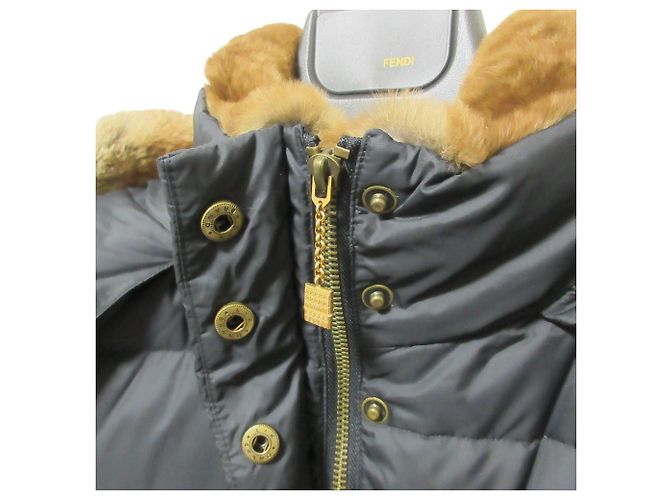Fendi Fur Trim Down Jacket Black - view 4