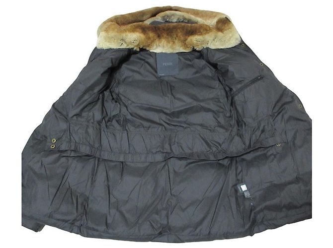 Fendi Fur Trim Down Jacket Black - view 5