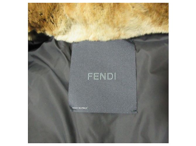 Fendi Fur Trim Down Jacket Black - view 7