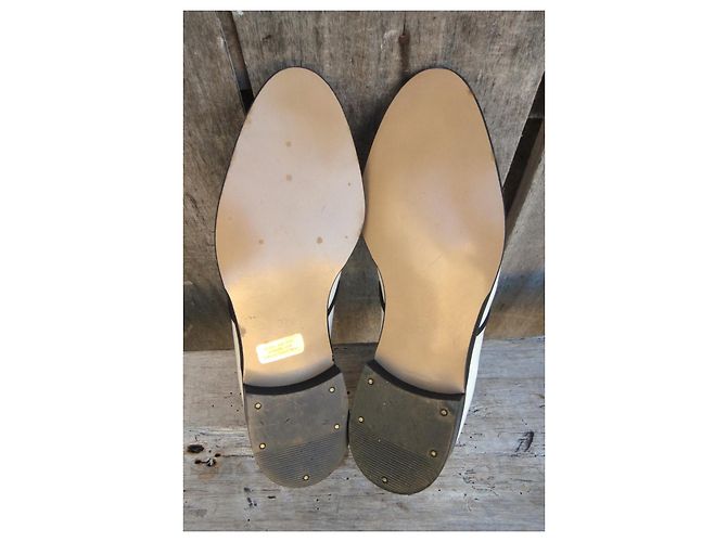 Autre Marque Scarpe Richelieu in pelle bianco e nero - vista 4
