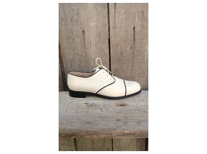 Autre Marque Scarpe Richelieu in pelle bianco e nero - vista 7