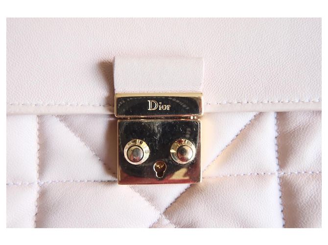 Dior Bolsa de ombro em couro rosa pálido acolchoado - vista 7