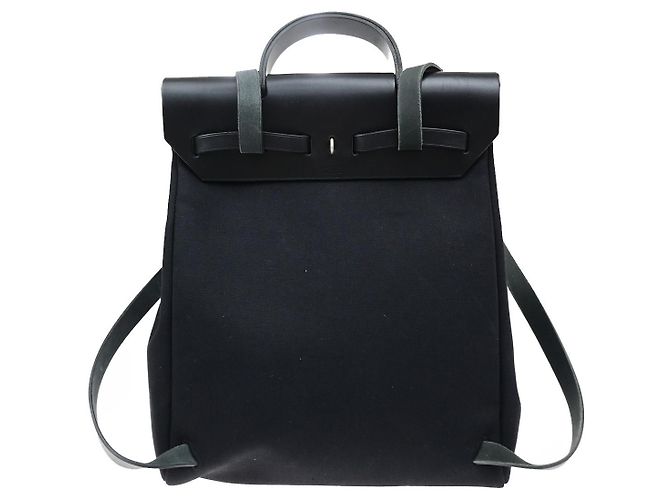 Hermès Hermes Herbag A Dos Toile big Nero - vista 2