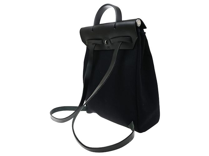 Hermès Hermes Herbag A Dos Toile big Nero - vista 4