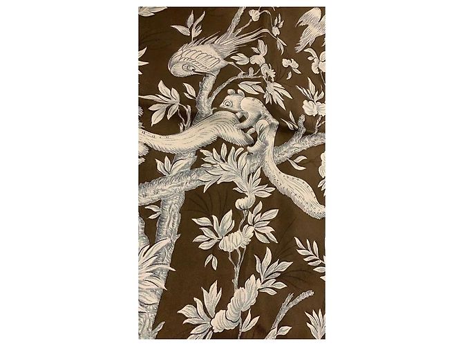 Carré Hermès La Vieille Chine in seta Cachi Blu chiaro - vista 4