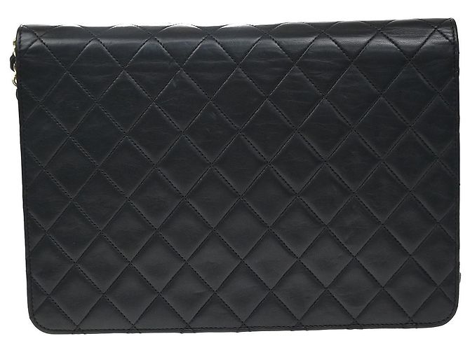 Clutch Chanel Vintage con Catena in Pelle Trapuntata Medium Nero - vista 2
