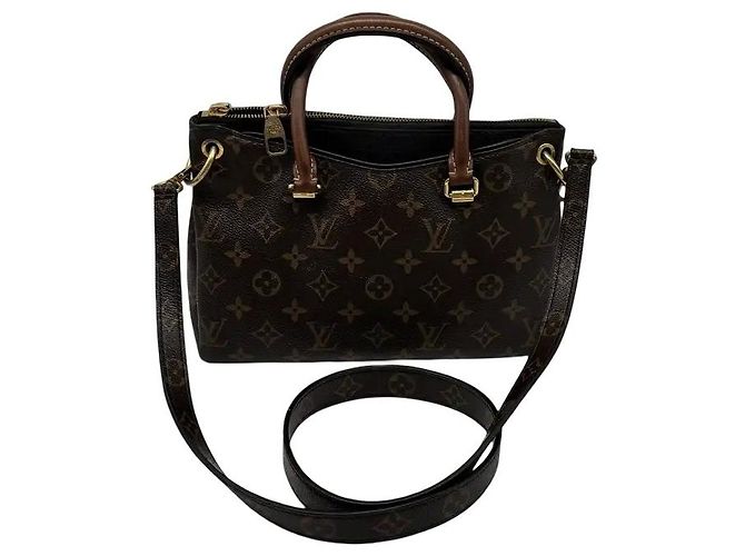 Tote Pallas Louis Vuitton em canvas Monogram com couro BB Marrom - vista 2