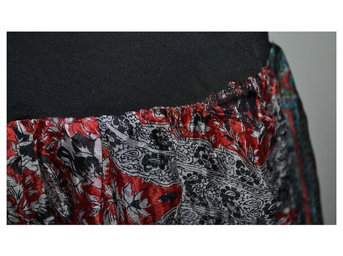 Autre Marque Vestido Maxi de Seda Twinset Negro Blanco Roja Azul Multicolor - vista 2