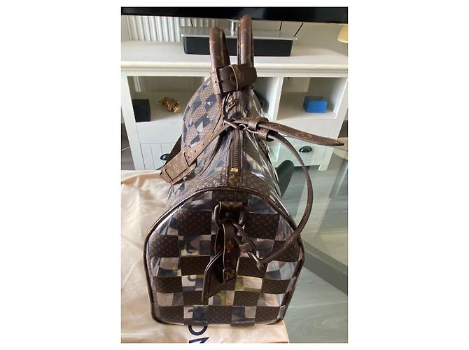 Louis Vuitton Keepall 50 Bicolor Monogram Chess Castaño Monograma - vista 3