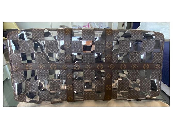 Louis Vuitton Keepall 50 Bicolor Monogram Chess Castaño Monograma - vista 4