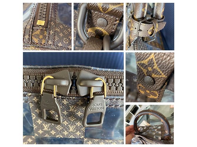 Louis Vuitton Keepall 50 Bicolor Monogram Chess Castaño Monograma - vista 6