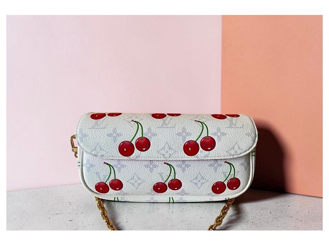 Louis Vuitton Portafoglio con catena Ivy Monogram Cherry Bianco Rosso - vista 2