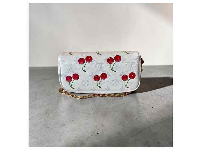 Louis Vuitton Portafoglio con catena Ivy Monogram Cherry Bianco Rosso - vista 3