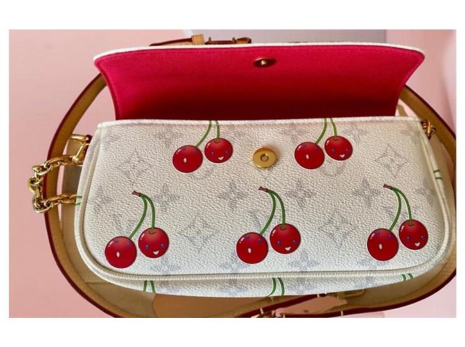 Louis Vuitton Portafoglio con catena Ivy Monogram Cherry Bianco Rosso - vista 7