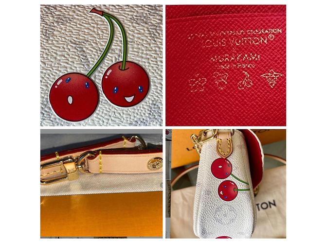 Louis Vuitton Portafoglio con catena Ivy Monogram Cherry Bianco Rosso - vista 9