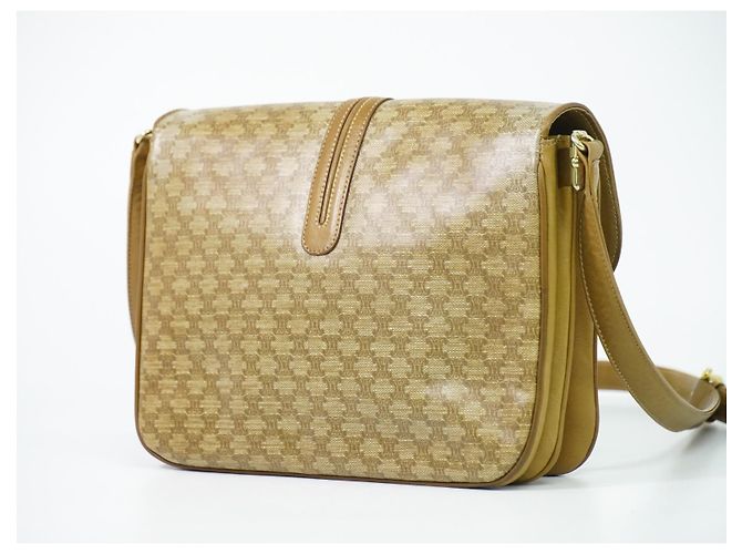 Céline Celine Vintage Macadam Tela e Pelle Beige - vista 2