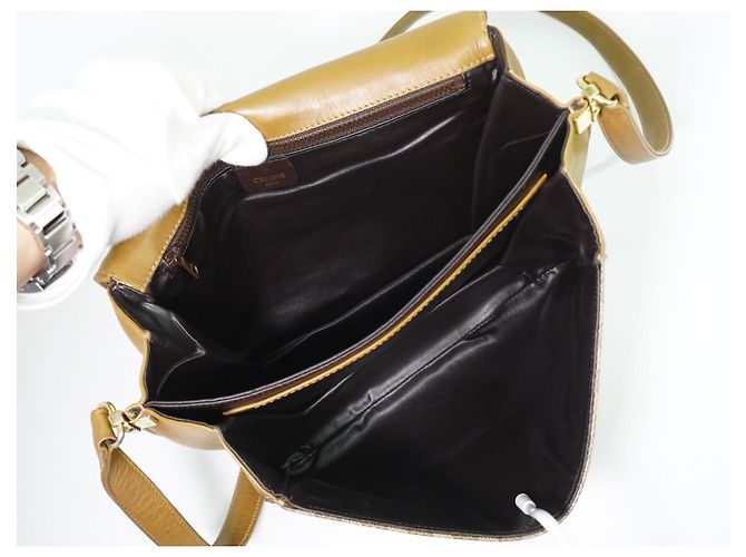 Céline Celine Vintage Macadam Tela e Pelle Beige - vista 5