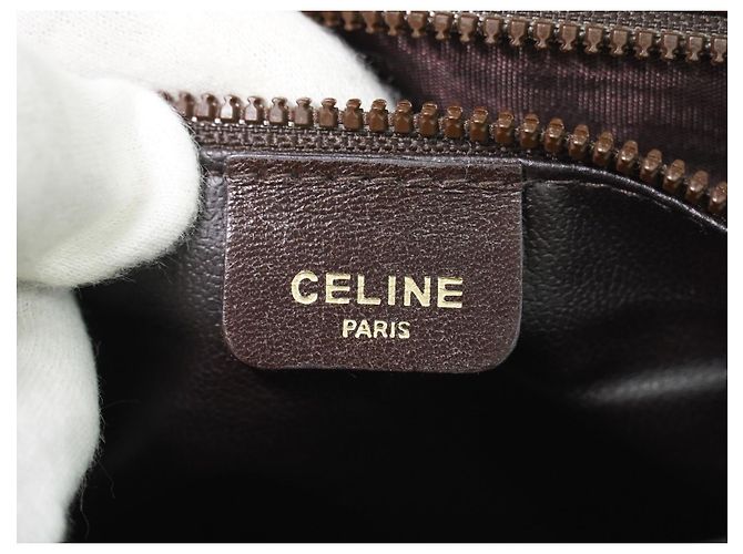 Céline Celine Vintage Macadam Tela e Pelle Beige - vista 6
