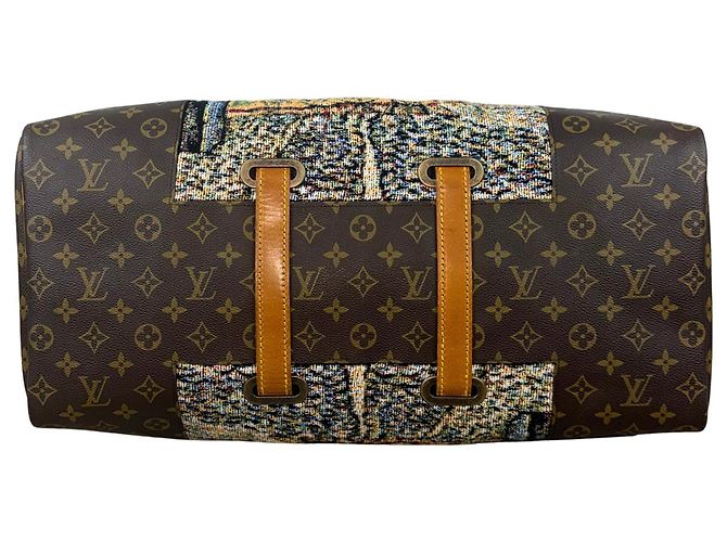 Louis Vuitton Keepall 50 Custom Van Gogh 'Terrazza del Caffè la Sera' Marrone Multicolore Beige - vista 3