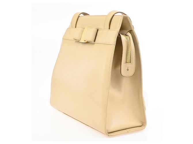 Salvatore Ferragamo Vala Leather Beige - vista 3
