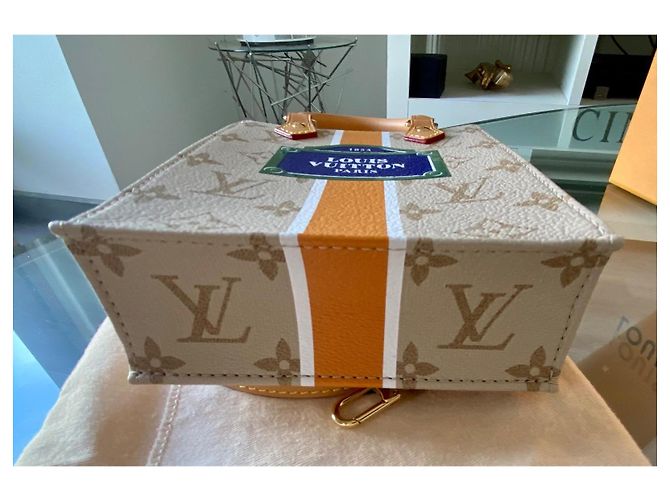 Louis Vuitton Monogram Orange Blanc Flat Bag PM Blanco Beige Naranja - vista 7