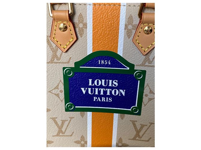 Louis Vuitton Monogram Orange Blanc Flat Bag PM Blanco Beige Naranja - vista 9