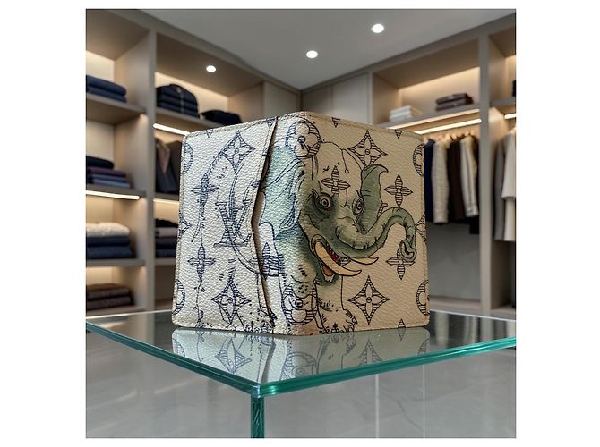 Louis Vuitton Monogram Elephant Kartenetui Beige Grün Monogramm - Ansicht 5