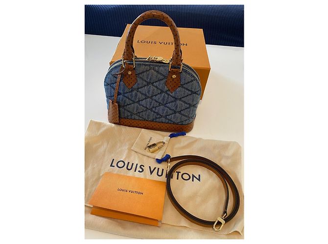Louis Vuitton Alma BB in Denim Monogram Marrone Blu - vista 11