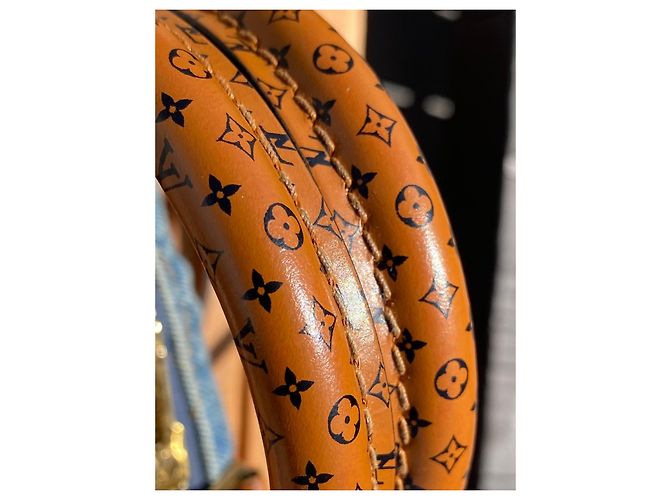 Louis Vuitton Alma BB in Denim Monogram Marrone Blu - vista 3